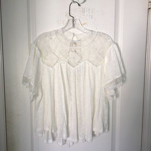 Ivory Free People cotton lace shirt
